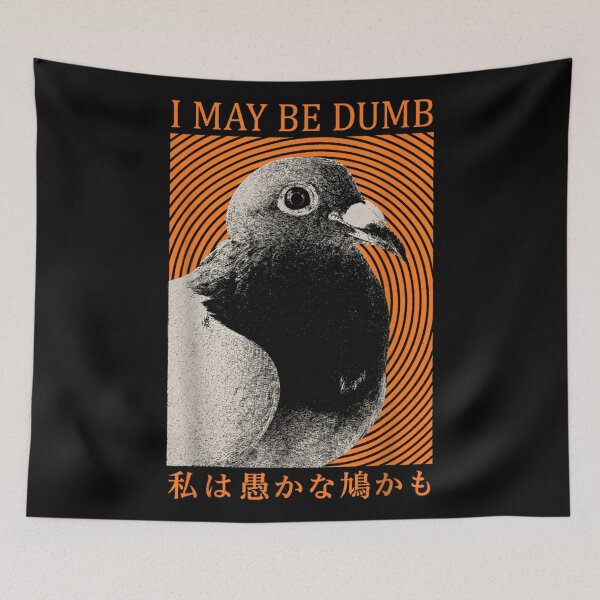 Item preview, I May Be Dumb Pigeon Japanese Retro Aesthetic Graphic Streetwear Style designed and sold by LizzyKeiko.