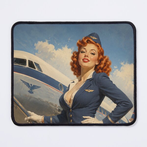 Item preview, Retro Airline Stewardess Pin Up Vintage Aviation Glamour Art designed and sold by MissSaylor.