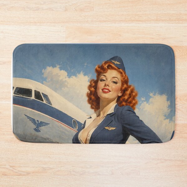 Item preview, Retro Airline Stewardess Pin Up Vintage Aviation Glamour Art designed and sold by MissSaylor.