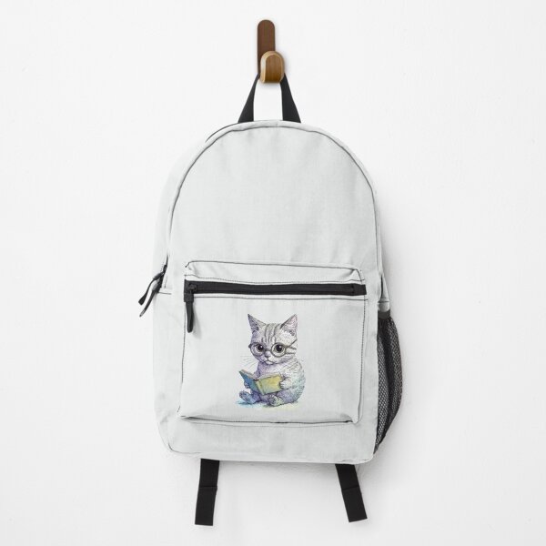 Item preview, Cute Bookworm Cat Reading Book with Glasses designed and sold by PixelQ.