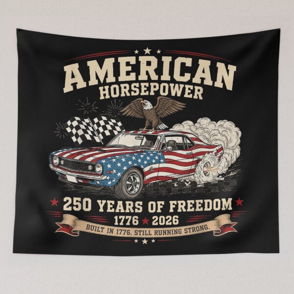 Item preview, American Horsepower Two Hundred Fifty Years Of Freedom United States Anniversary designed and sold by LizzyKeiko.