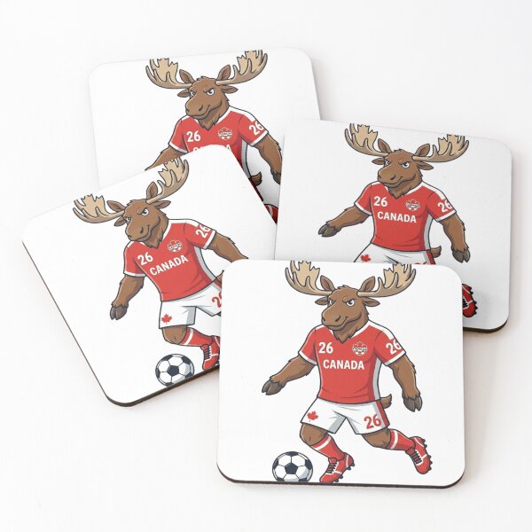 Item preview, Cute Canada Soccer Moose Mascot Kicking Football - World Cup '26 designed and sold by _ZENTAY_.