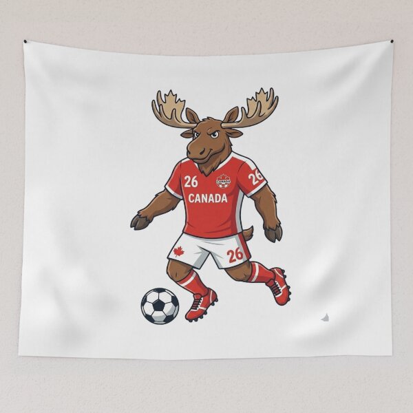 Item preview, Cute Canada Soccer Moose Mascot Kicking Football - World Cup '26 designed and sold by _ZENTAY_.