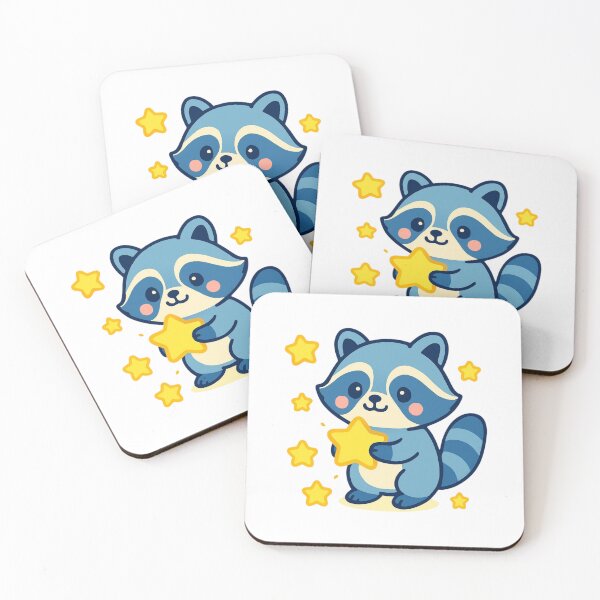 Item preview, Shine Bright Raccoon - Inspirational Kawaii Sticker designed and sold by foryouandyours.