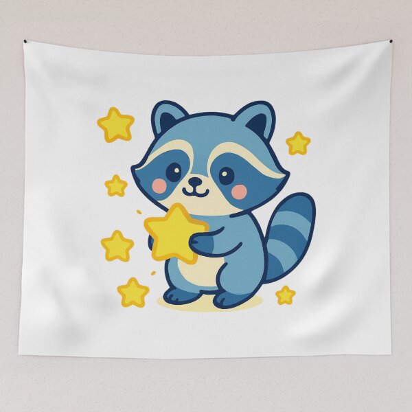 Item preview, Shine Bright Raccoon - Inspirational Kawaii Sticker designed and sold by foryouandyours.