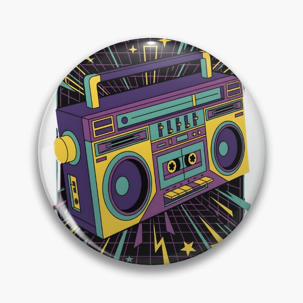 Item preview, Retro 1980s Boombox Radio Cassette Player Pop Art designed and sold by EKHOAISTORE.