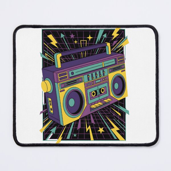 Item preview, Retro 1980s Boombox Radio Cassette Player Pop Art designed and sold by EKHOAISTORE.