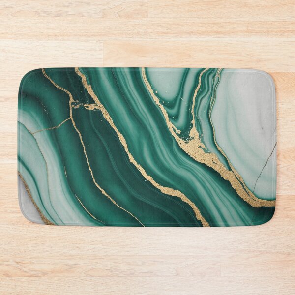 Item preview, Emerald Gold Kintsugi Marble Art – Luxury Abstract Marble Wall Decor designed and sold by Tamas Das.
