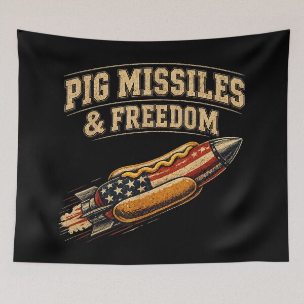 Item preview, Pig Missiles And Freedom Patriotic Hot Dog Rocket Fourth Of July designed and sold by MassonCalepon.