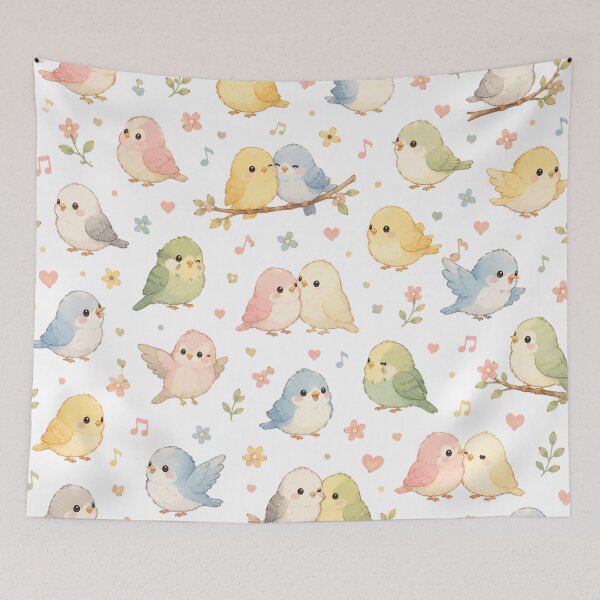 Item preview, Cute Bird Pattern – Kawaii Bird Seamless Design designed and sold by Seculinator.