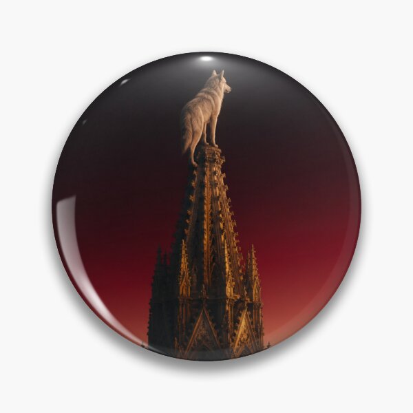 Item preview, Wolf Cathedral Apex Dawn Gothic Dark Art Print designed and sold by GeoWhimsy Studio.