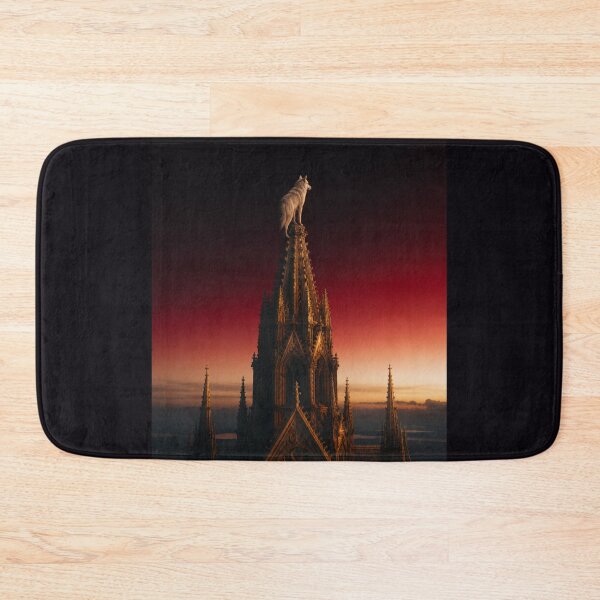 Item preview, Wolf Cathedral Apex Dawn Gothic Dark Art Print designed and sold by GeoWhimsy Studio.