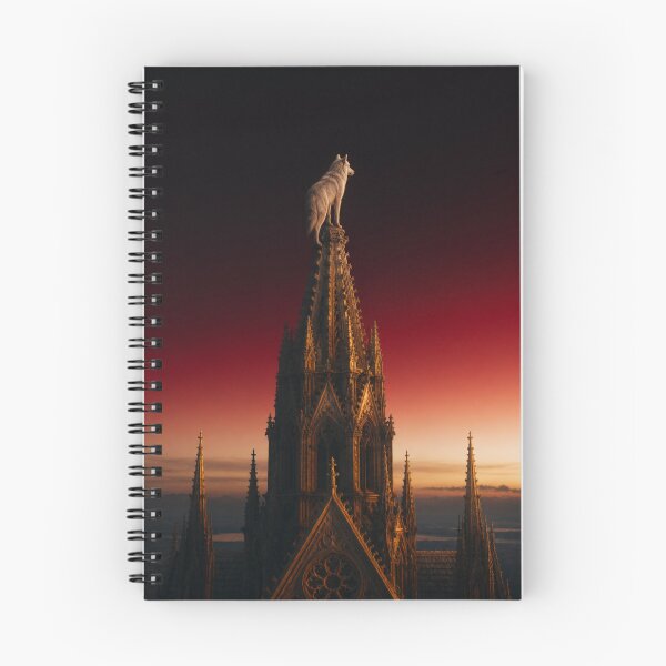 Item preview, Wolf Cathedral Apex Dawn Gothic Dark Art Print designed and sold by GeoWhimsy Studio.
