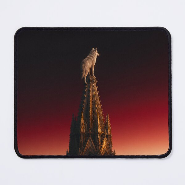 Item preview, Wolf Cathedral Apex Dawn Gothic Dark Art Print designed and sold by GeoWhimsy Studio.