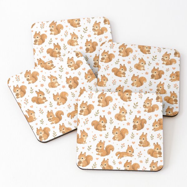Item preview, Cute Squirrel Pattern – Kawaii Woodland Squirrel Seamless Design designed and sold by Seculinator.