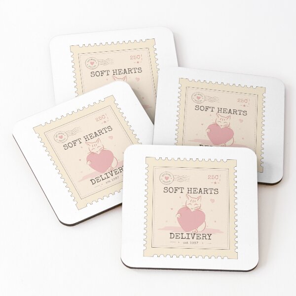 Item preview, Soft Hearts Delivery Cat Stamp | Vintage Love Mail Cat Illustration designed and sold by MyFotodrive.