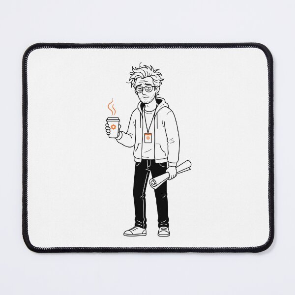 Item preview, Engineer Running On Coffee Funny Minimal Design designed and sold by D3monic.