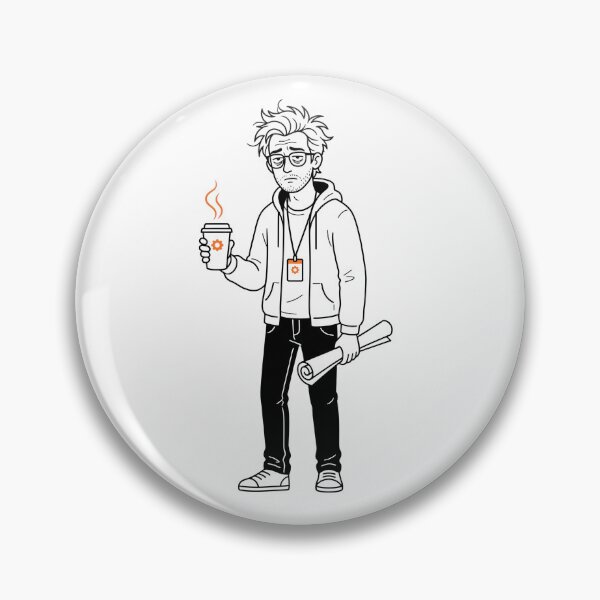 Item preview, Engineer Running On Coffee Funny Minimal Design designed and sold by D3monic.