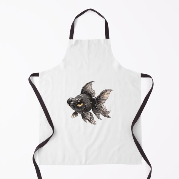 Item preview, Cute Black Moor Goldfish Cartoon Vector Illustration, Adorable Fancy Aquarium Fish Design designed and sold by Krincydigitalart.