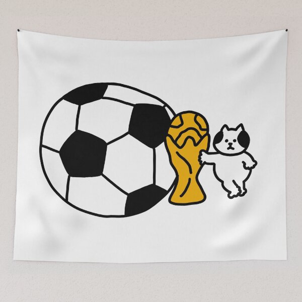 Item preview, a Cat with a soccer ball designed and sold by superbaechoo.
