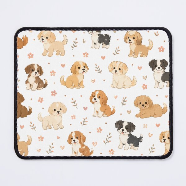 Item preview, Cute Dog Pattern – Kawaii Puppy Seamless Design designed and sold by Seculinator.