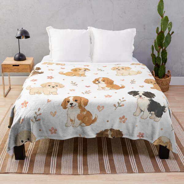 Item preview, Cute Dog Pattern – Kawaii Puppy Seamless Design designed and sold by Seculinator.