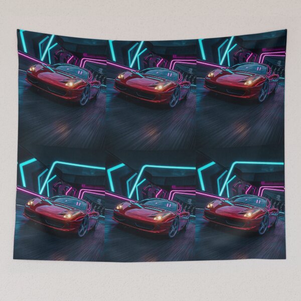 Item preview, Neon Synthwave Exotic Sports Car Illustration For Auto Enthusiasts designed and sold by RevUpDesign.