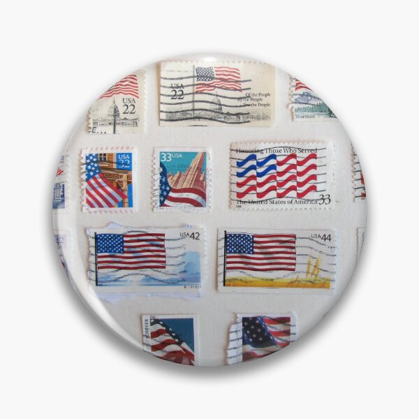 Item preview, USA Flag Postage Stamps designed and sold by collageDP.