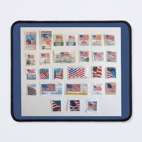 Item preview, USA Flag Postage Stamps designed and sold by collageDP.