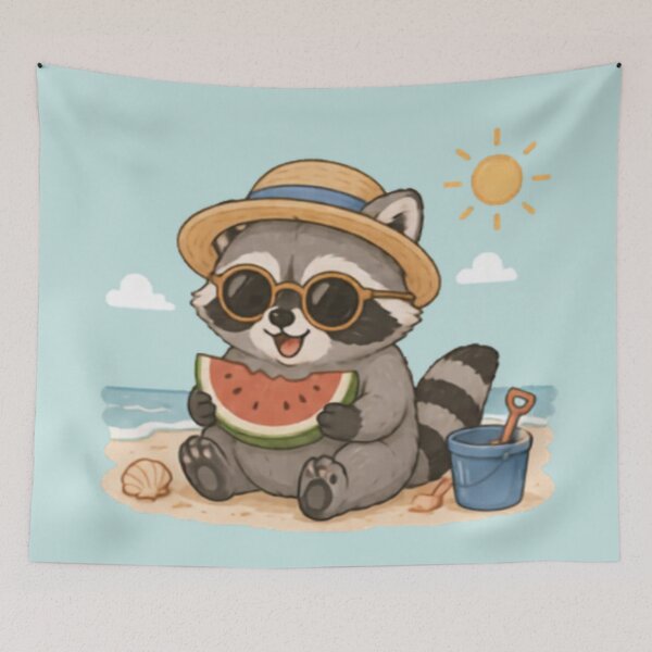 Item preview, Cute Summertime Racoon designed and sold by MellowMunchkins.