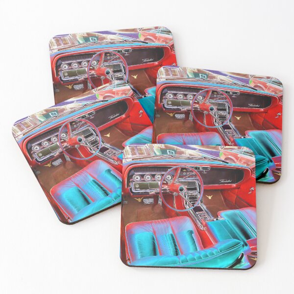 Item preview, Classic Vintage Car Interior with Red Seats and Blue Glow designed and sold by lyartgallery.