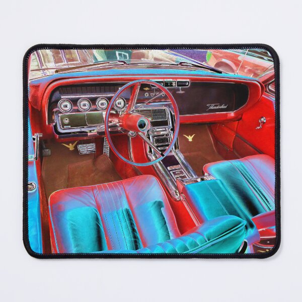 Item preview, Classic Vintage Car Interior with Red Seats and Blue Glow designed and sold by lyartgallery.