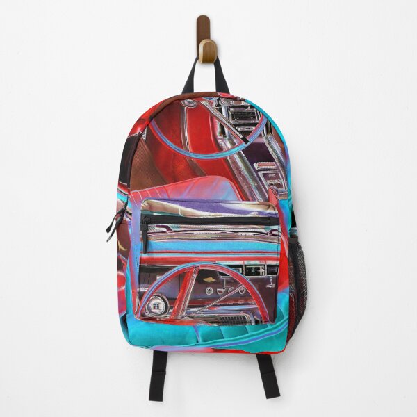 Item preview, Classic Vintage Car Interior with Red Seats and Blue Glow designed and sold by lyartgallery.