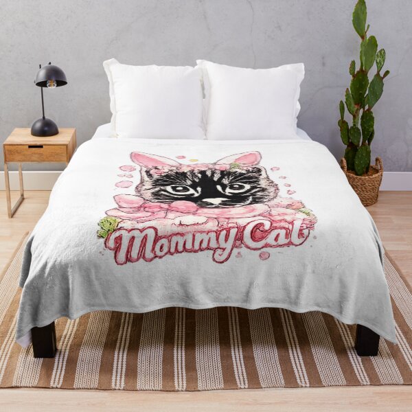 Item preview, Mommy Cat Bunny Ears Sticker | Cute Floral Kitten Cartoon Design | Kawaii Cat Lover Gift Artwork designed and sold by myteesmypassion.
