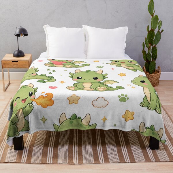 Item preview, Cute Dragon Pattern – Kawaii Baby Dragon Seamless Design designed and sold by Seculinator.
