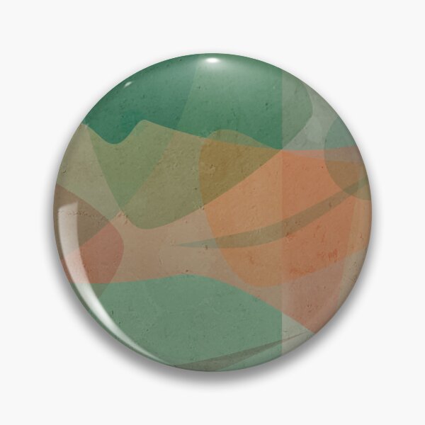 Item preview, Abstract geometrical pattern in sea green moss colours with a hint of orange designed and sold by korasi.