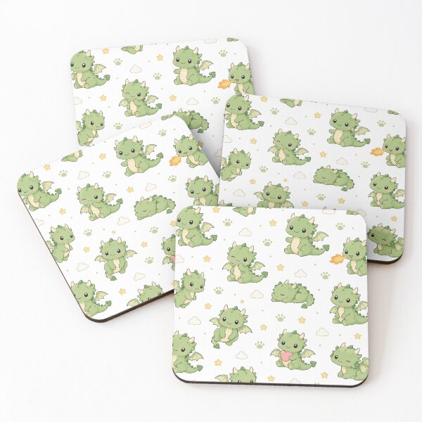 Item preview, Cute Baby Dragon Pattern – Kawaii Fantasy Dragon Repeat Design designed and sold by Seculinator.