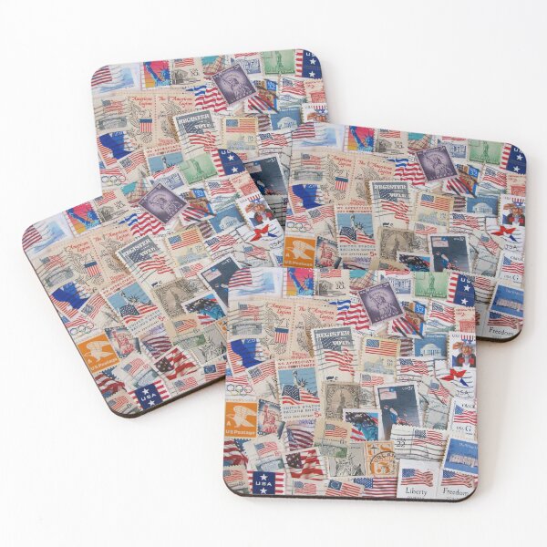 Item preview, Scattered USA Postage Stamps designed and sold by collageDP.