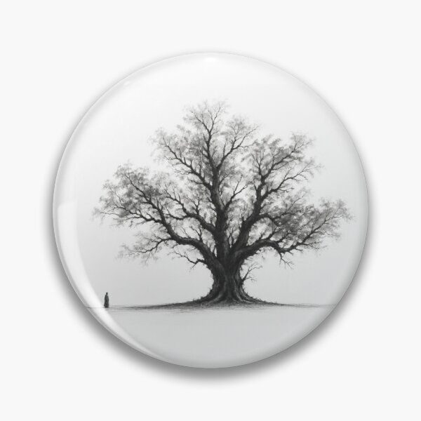 Item preview, Lonely Tree Minimalist Black White Nature Art designed and sold by bakosshops.