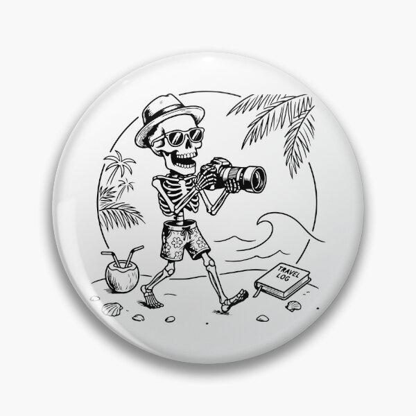 Item preview, Skeleton Photographer Beach Vacation designed and sold by Brexmore3.