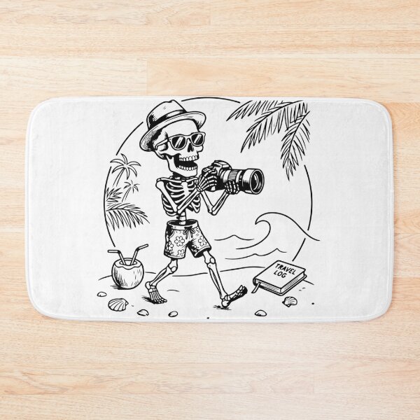 Item preview, Skeleton Photographer Beach Vacation designed and sold by Brexmore3.