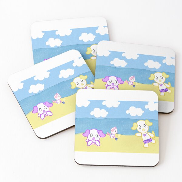 Item preview, KawaiiDOGGOS - ”on the beach” print designed and sold by KawaiiDOGGOS(byL) & More.