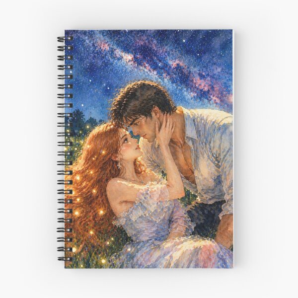 Item preview, Starry Night Romance – Cosmic Love Watercolor Art designed and sold by MagicMood Creations.