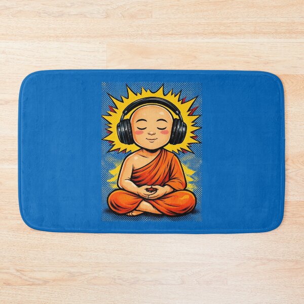 Item preview, Zen Beats – Meditating Buddha with Headphones Pop Art designed and sold by LuminShadowArt.
