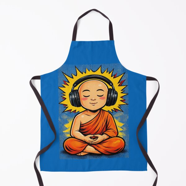 Item preview, Zen Beats – Meditating Buddha with Headphones Pop Art designed and sold by LuminShadowArt.