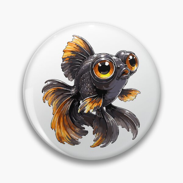 Item preview, Cute Telescope Goldfish Cartoon Vector Illustration designed and sold by Krincydigitalart.