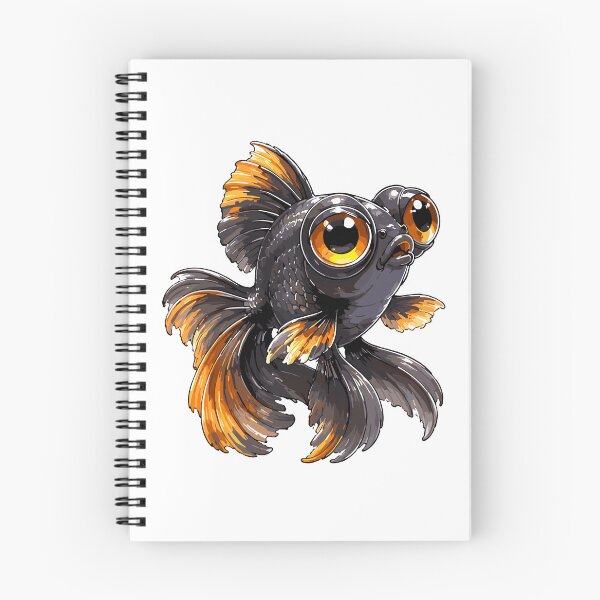 Artikelvorschau, Niedliche Goldfisch-Cartoon-Vektorillustration mit Teleskop entworfen und verkauft von Krincydigitalart.