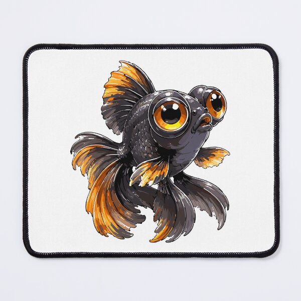 Item preview, Cute Telescope Goldfish Cartoon Vector Illustration designed and sold by Krincydigitalart.