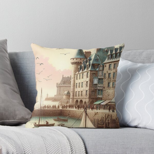 Item preview, Saint-Malo France Ukiyo-e Art Print | Japanese Coastal Travel Poster | Breton Seaside Wall Art designed and sold by Vandy Fullam.