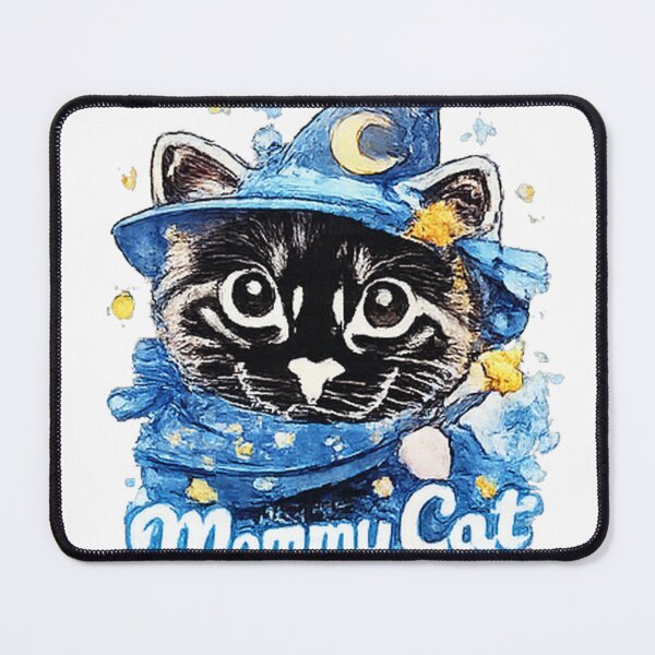 Item preview, Mommy Cat Wizard Sticker | Cute Magical Kitten in Blue Witch Hat | Kawaii Fantasy Cat Lover Artwork designed and sold by myteesmypassion.